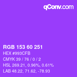 カラーコード: RGB 153 60 251 | qconv.com
