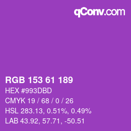 Código de color: RGB 153 61 189 | qconv.com