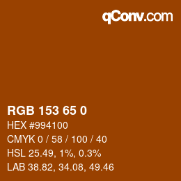 Color code: RGB 153 65 0 | qconv.com