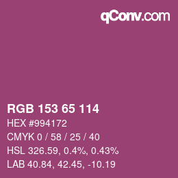 Color code: RGB 153 65 114 | qconv.com