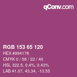 Color code: RGB 153 65 120 | qconv.com
