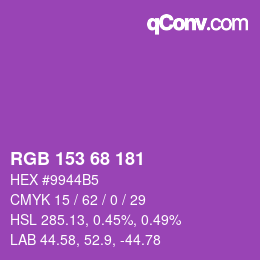 Color code: RGB 153 68 181 | qconv.com