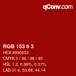 Color code: RGB 153 6 3 | qconv.com
