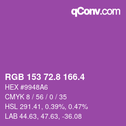 カラーコード: RGB 153 72.8 166.4 | qconv.com