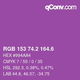 カラーコード: RGB 153 74.2 164.6 | qconv.com