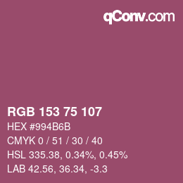 Color code: RGB 153 75 107 | qconv.com