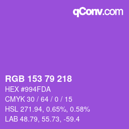 颜色代码: RGB 153 79 218 | qconv.com