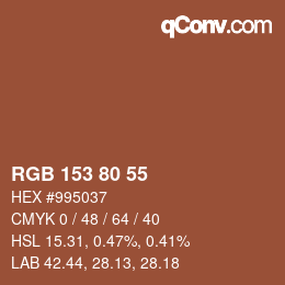 Color code: RGB 153 80 55 | qconv.com