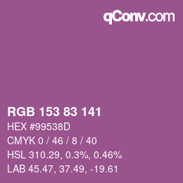 Color code: RGB 153 83 141 | qconv.com