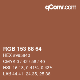 Color code: RGB 153 88 64 | qconv.com