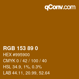 Color code: RGB 153 89 0 | qconv.com