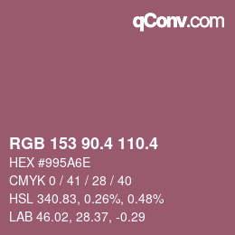 カラーコード: RGB 153 90.4 110.4 | qconv.com