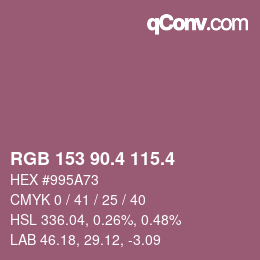 カラーコード: RGB 153 90.4 115.4 | qconv.com