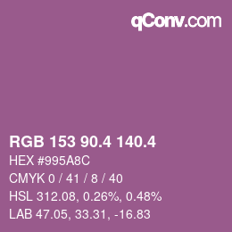 カラーコード: RGB 153 90.4 140.4 | qconv.com