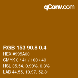 カラーコード: RGB 153 90.8 0.4 | qconv.com