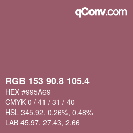 カラーコード: RGB 153 90.8 105.4 | qconv.com