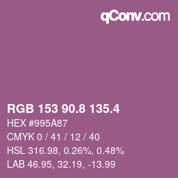 カラーコード: RGB 153 90.8 135.4 | qconv.com