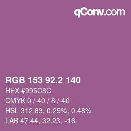 カラーコード: RGB 153 92.2 140 | qconv.com