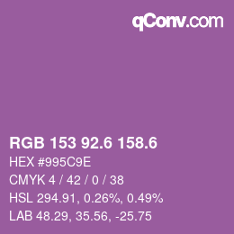 カラーコード: RGB 153 92.6 158.6 | qconv.com