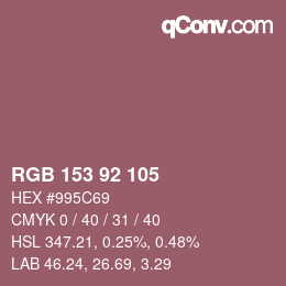 カラーコード: RGB 153 92 105 | qconv.com
