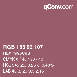 颜色代码: RGB 153 92 107 | qconv.com