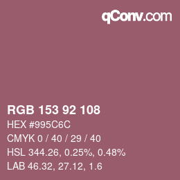 颜色代码: RGB 153 92 108 | qconv.com