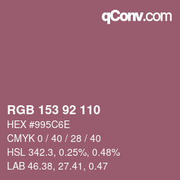 颜色代码: RGB 153 92 110 | qconv.com