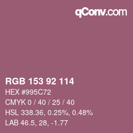 颜色代码: RGB 153 92 114 | qconv.com