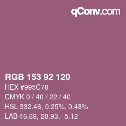 颜色代码: RGB 153 92 120 | qconv.com