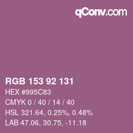 颜色代码: RGB 153 92 131 | qconv.com