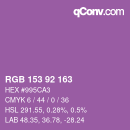 颜色代码: RGB 153 92 163 | qconv.com