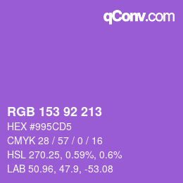 カラーコード: RGB 153 92 213 | qconv.com