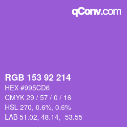 颜色代码: RGB 153 92 214 | qconv.com