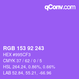 カラーコード: RGB 153 92 243 | qconv.com