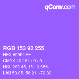 カラーコード: RGB 153 92 255 | qconv.com