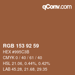 カラーコード: RGB 153 92 59 | qconv.com