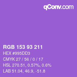 カラーコード: RGB 153 93 211 | qconv.com