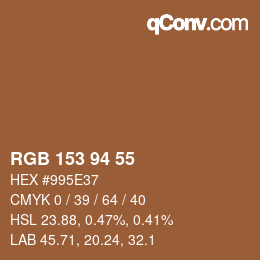 カラーコード: RGB 153 94 55 | qconv.com
