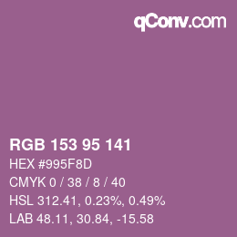 Farbcode: RGB 153 95 141 | qconv.com