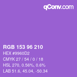 Código de color: RGB 153 96 210 | qconv.com