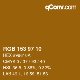 Color code: RGB 153 97 10 | qconv.com