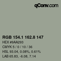 Color code: RGB 154.1 162.8 147 | qconv.com