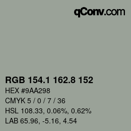 Farbcode: RGB 154.1 162.8 152 | qconv.com