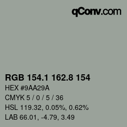 Farbcode: RGB 154.1 162.8 154 | qconv.com