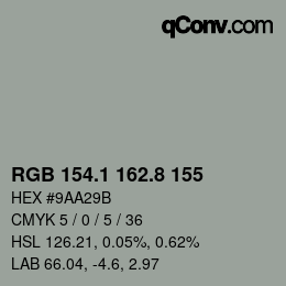 Color code: RGB 154.1 162.8 155 | qconv.com