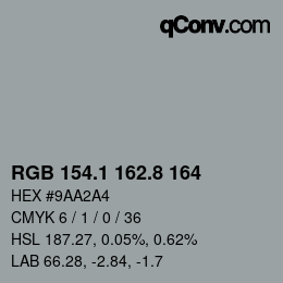 Farbcode: RGB 154.1 162.8 164 | qconv.com