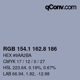 Color code: RGB 154.1 162.8 186 | qconv.com