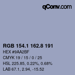 Color code: RGB 154.1 162.8 191 | qconv.com