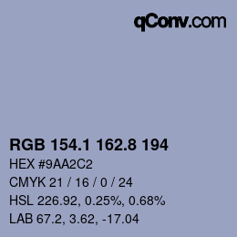 Color code: RGB 154.1 162.8 194 | qconv.com