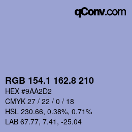 Color code: RGB 154.1 162.8 210 | qconv.com